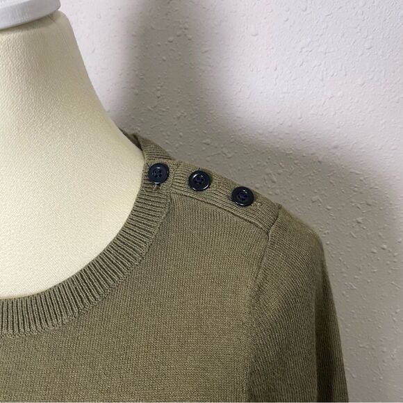 Talbots Rainy Days Green Crewneck Sweater W/ Elbow Patches Women's Size P - Picture 13 of 16